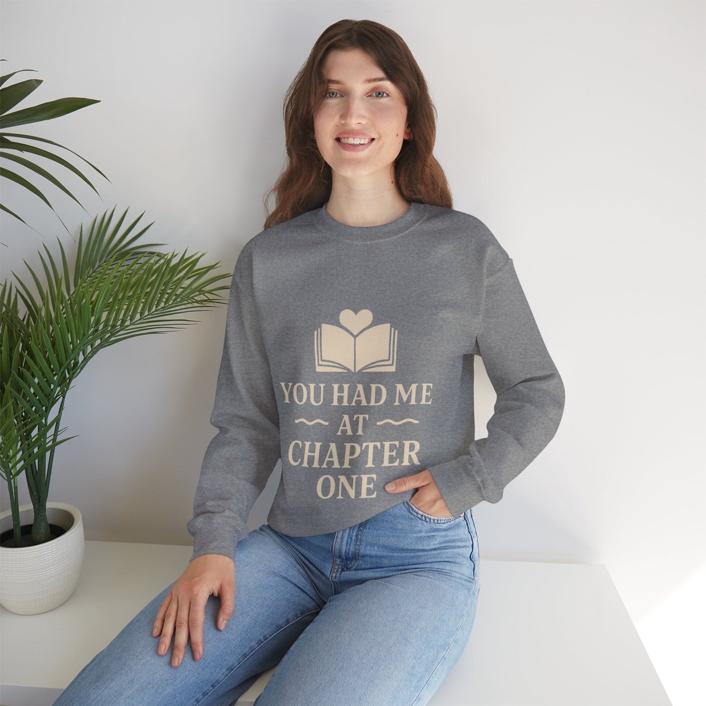 You Turned the Page Book Graphic Sweatshirt | Cozy Reading Quote Crewneck