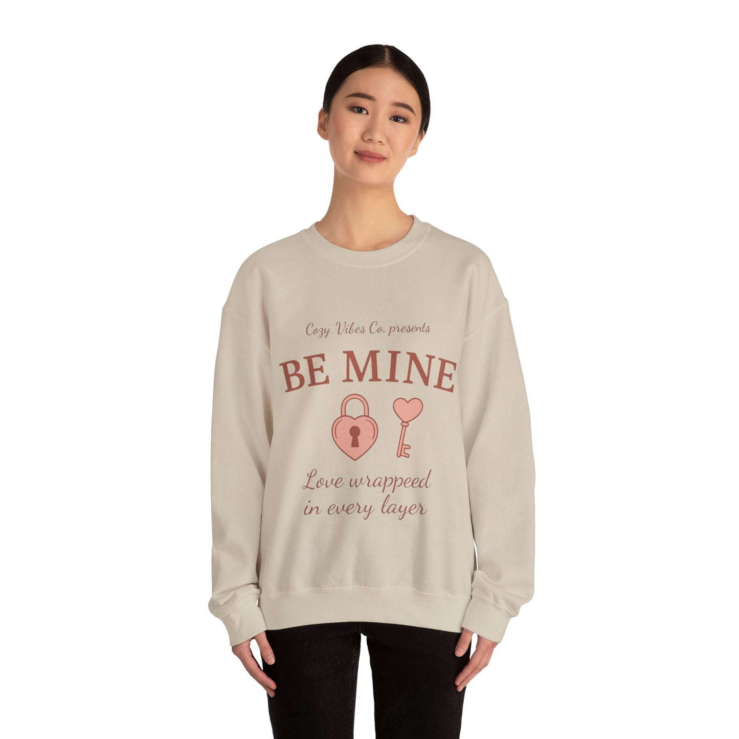 Be Mine Lock & Key Crewneck Sweatshirt — Romantic Valentine’s Day Pullover