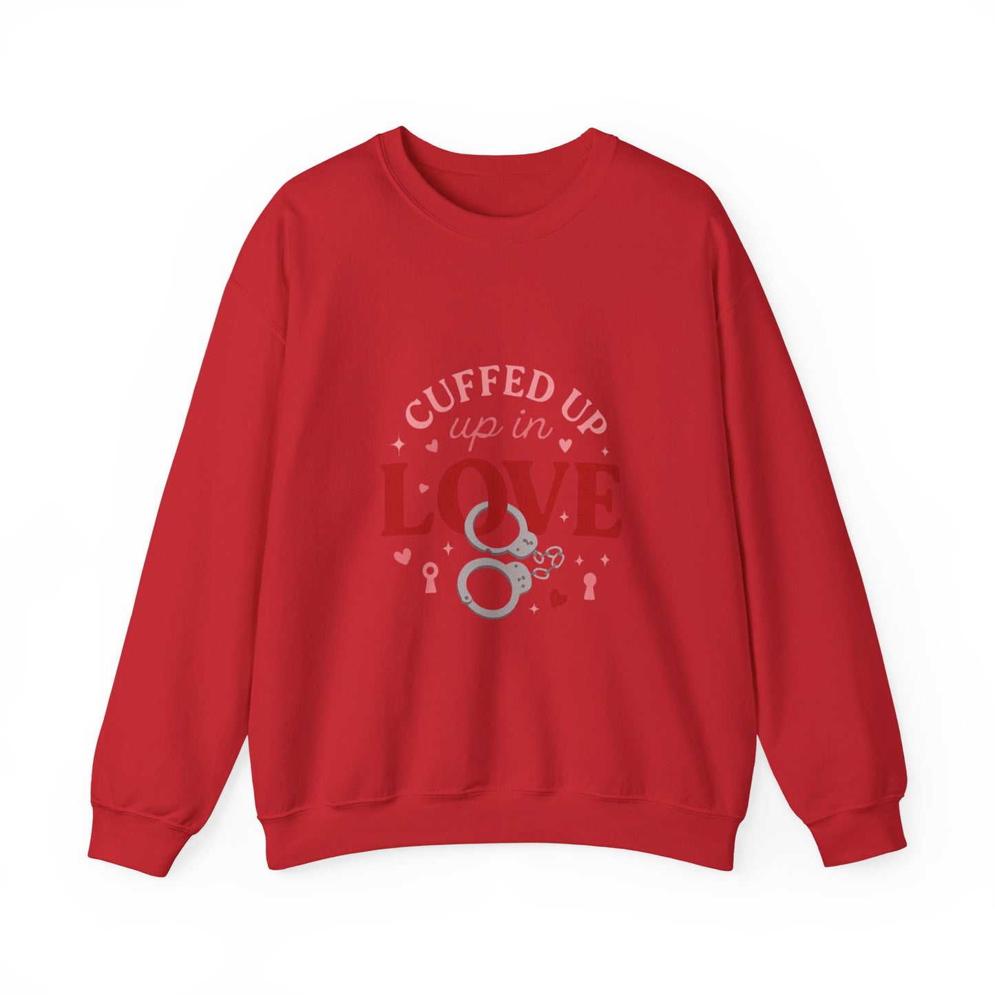 Cuffed Up in Love Crewneck Sweatshirt — Cozy Romantic Pullover