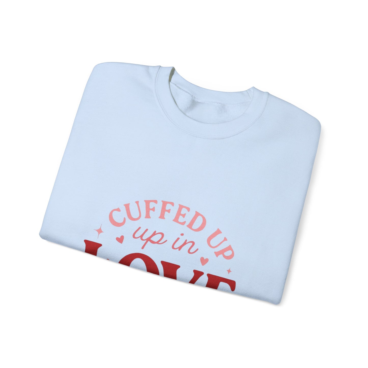 Cuffed Up in Love Crewneck Sweatshirt — Cozy Romantic Pullover