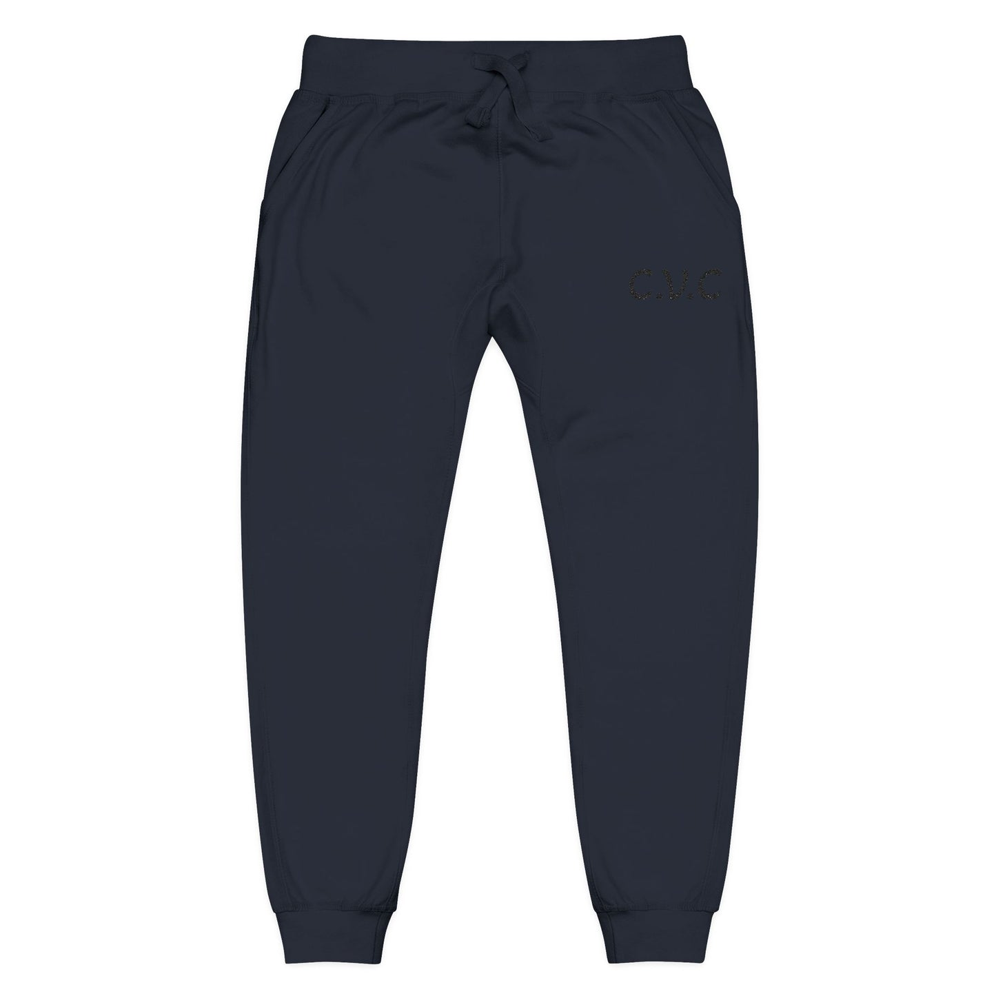 Embroidered Fleece Sweatpants — Cozy Unisex Joggers for Everyday Wear