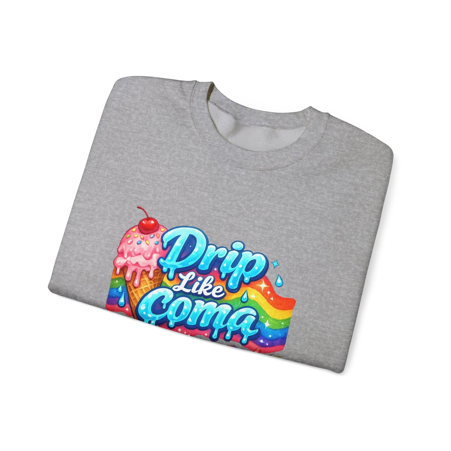 Drip Like Coma Crewneck Sweatshirt — Colorful Tropical Candy Graphic