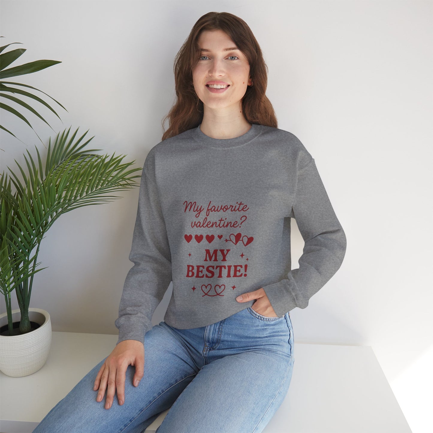 My Favorite Valentine My Bestie sweatshirt | Friendship Valentine Crewneck
