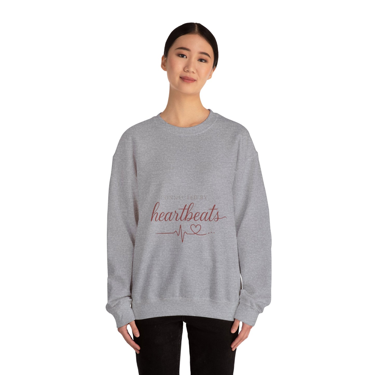 Connected by Heartbeats sweatshirt | heartbeat script design