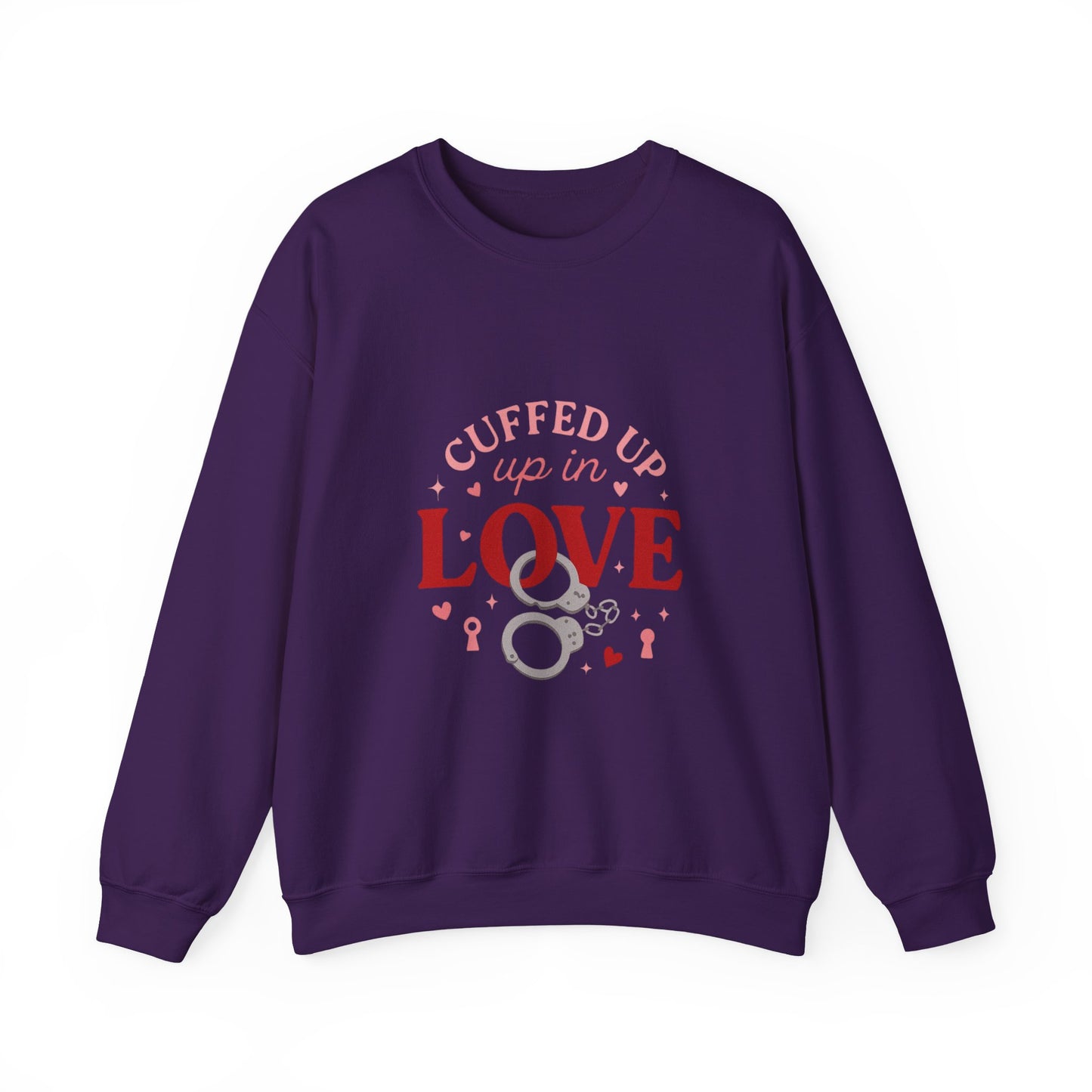Cuffed Up in Love Crewneck Sweatshirt — Cozy Romantic Pullover