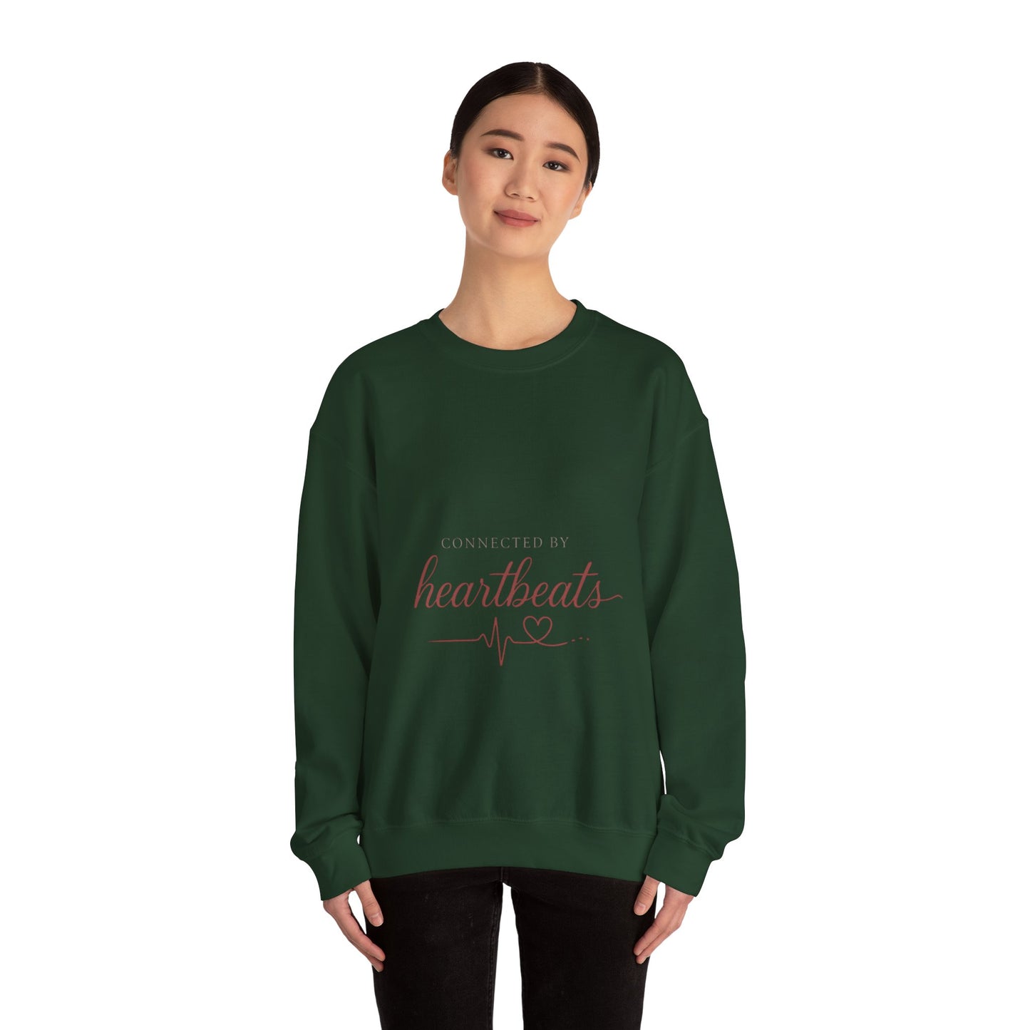 Connected by Heartbeats sweatshirt | heartbeat script design