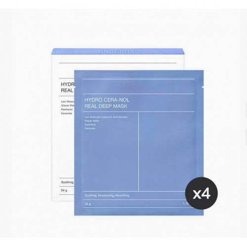 Blue packaging of the C.V.C collagen sheet mask four-pack