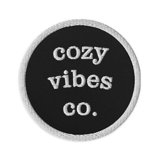 cozy vibes co. logo embroidered patch